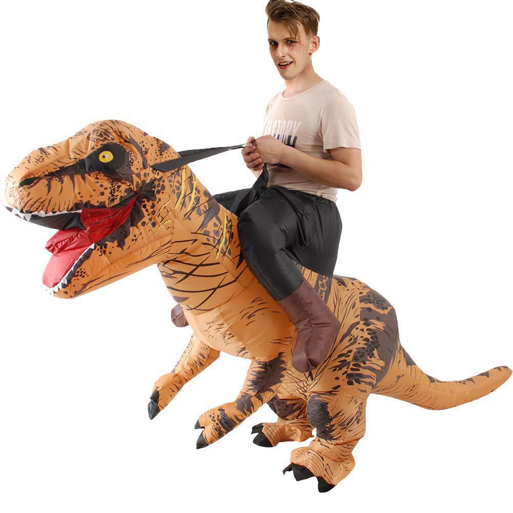Inflatable Dinosaur Costume Adult - Adulto divertido montar dinosaurio marrón período