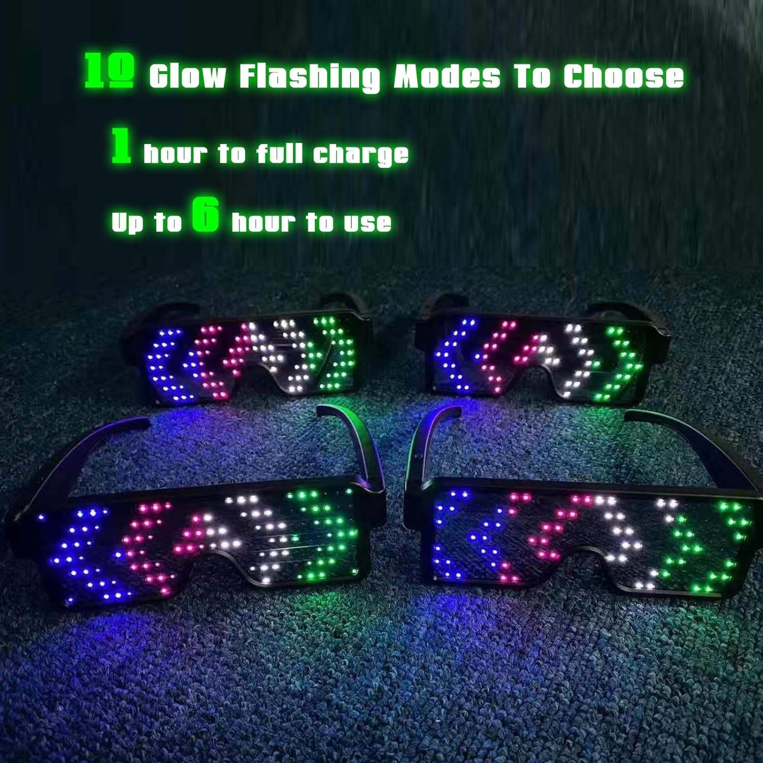 Gafas LED iluminadas, gafas di - Glow In The Dark Party Glasses reseña y precio