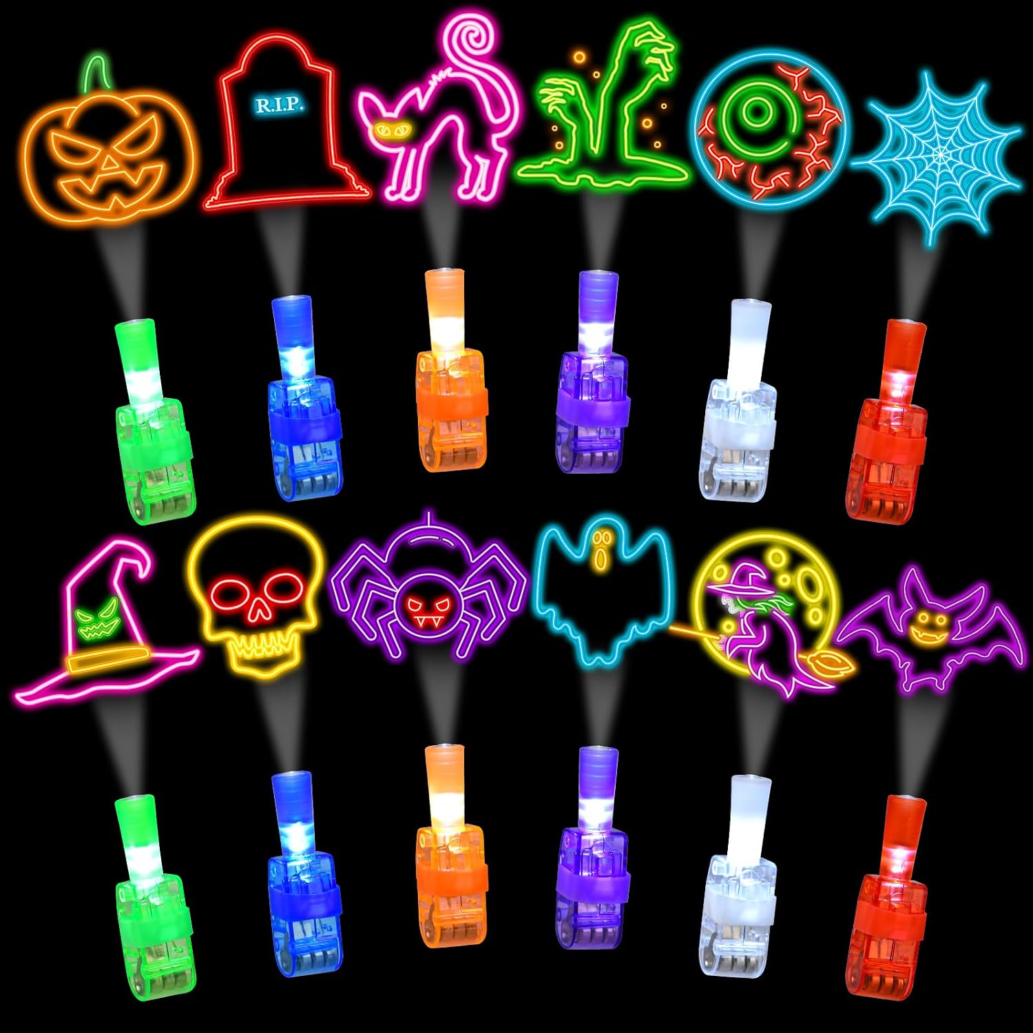 36 luces de proyector de dedos - Glow In The Dark Party Glasses reseña y precio
