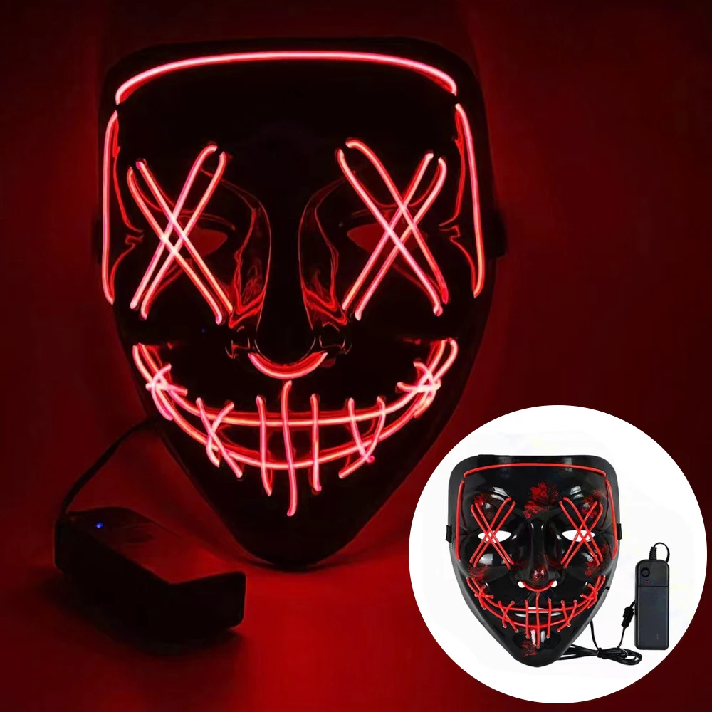 Máscara de neón LED para Hallo - Led Purge Mask Halloween reseña y precio