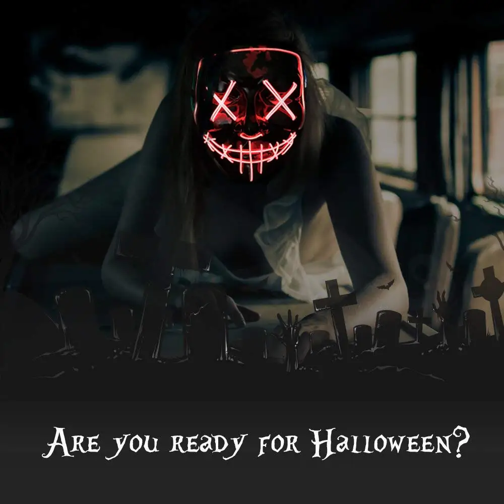 Máscara de neón LED para Hallo - Led Purge Mask Halloween reseña y precio