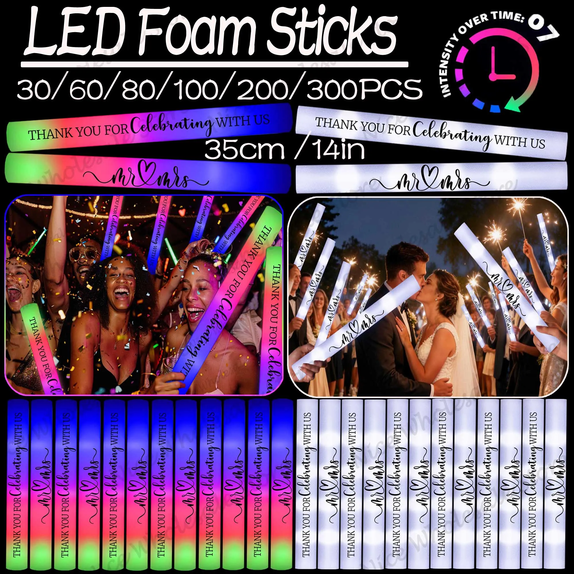 Barras luminosas LED a granel, - Flashing Led Foam Sticks Party reseña y precio